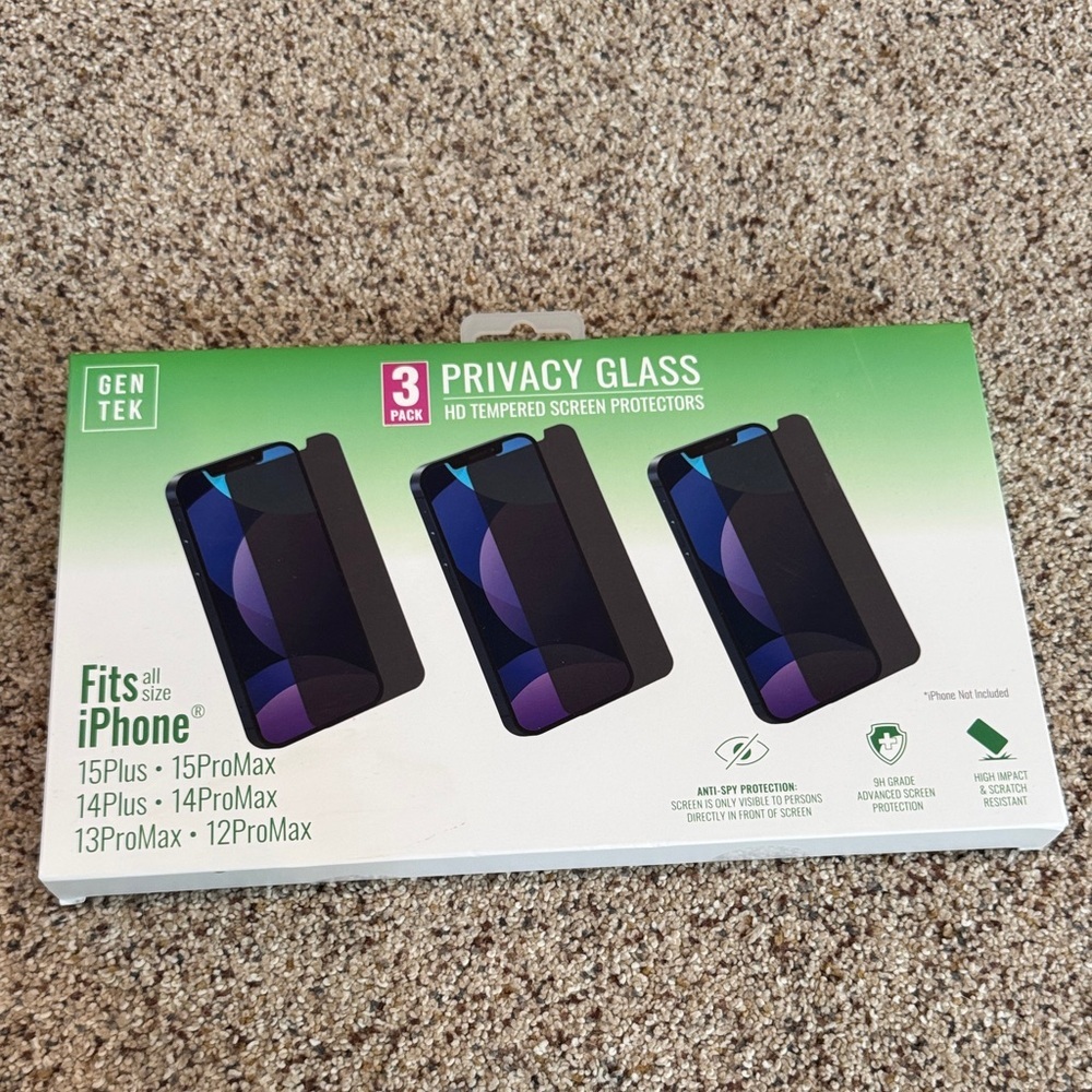 Privacy Glass Screen Protector for iPhone - Black